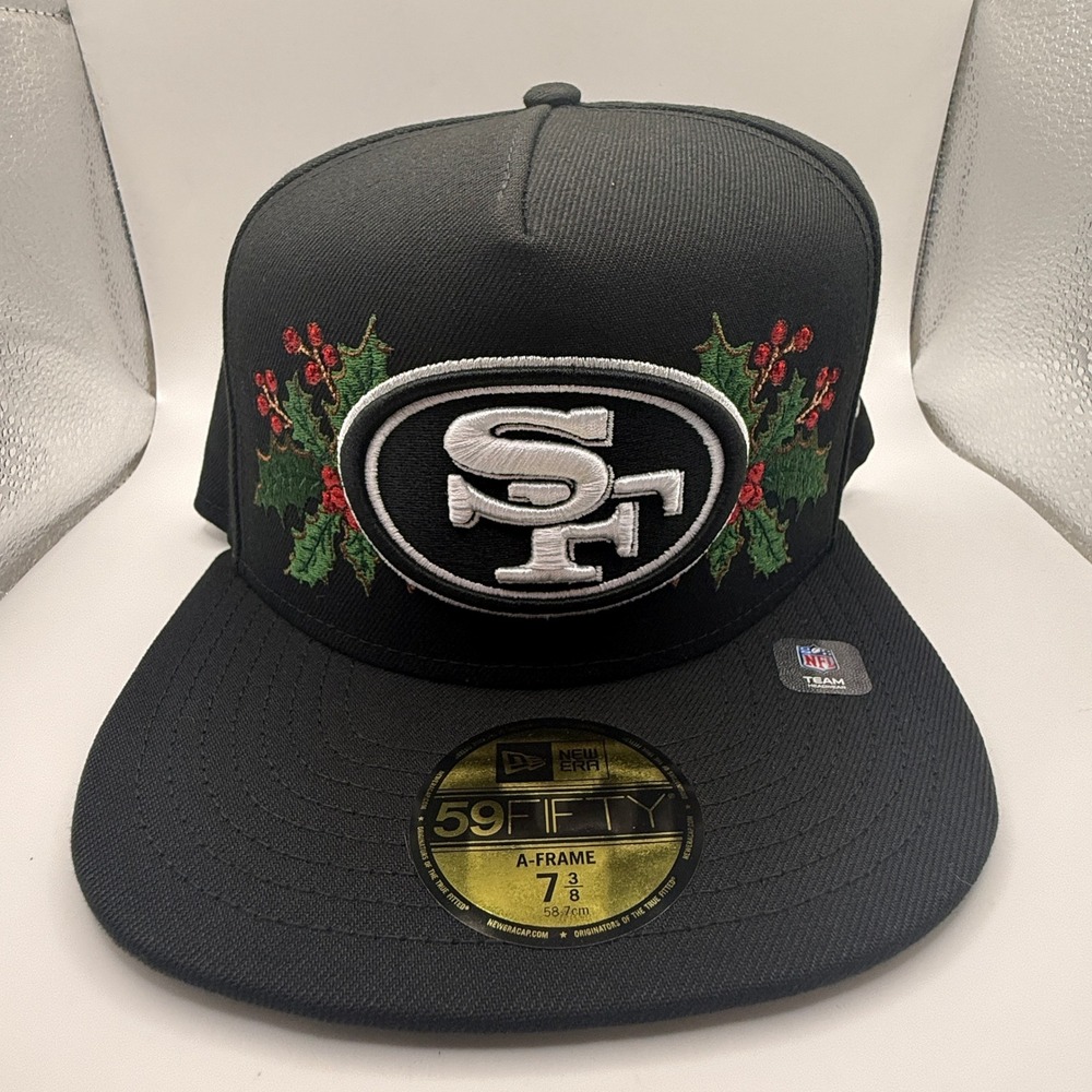 New Era 59FIFTY A-Frame San Francisco 49ers Holly Fitted Hat Black 7 3/8